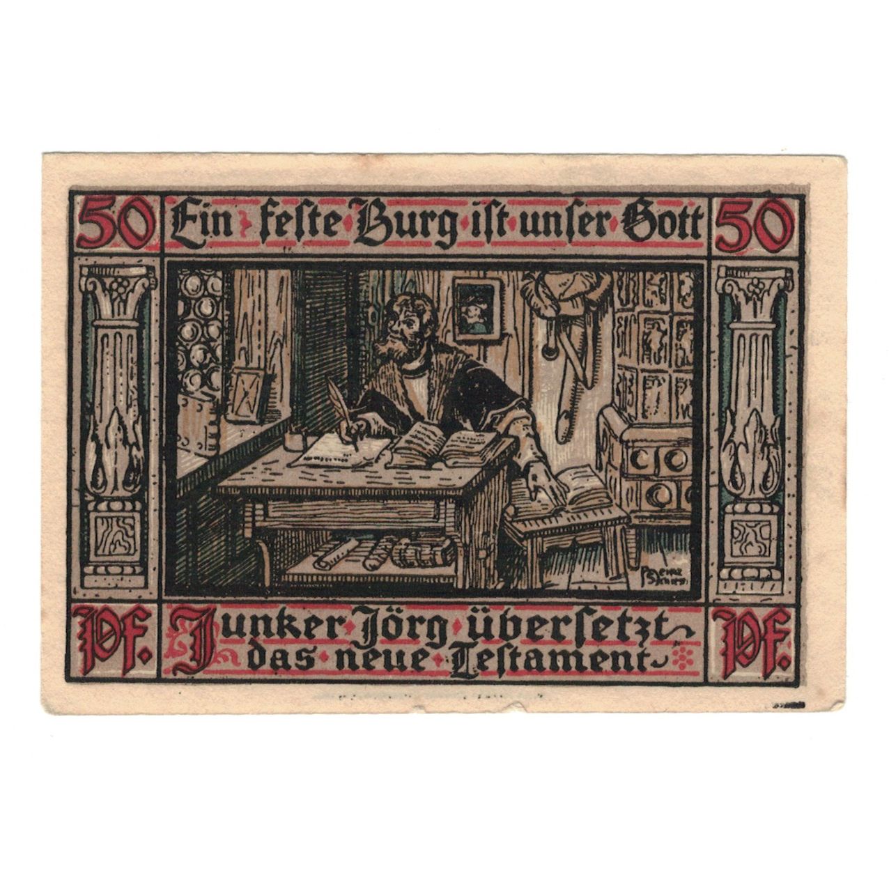 Geldschein, Deutschland, Eisenach Stadt, 50 Pfennig, personnage, 1921