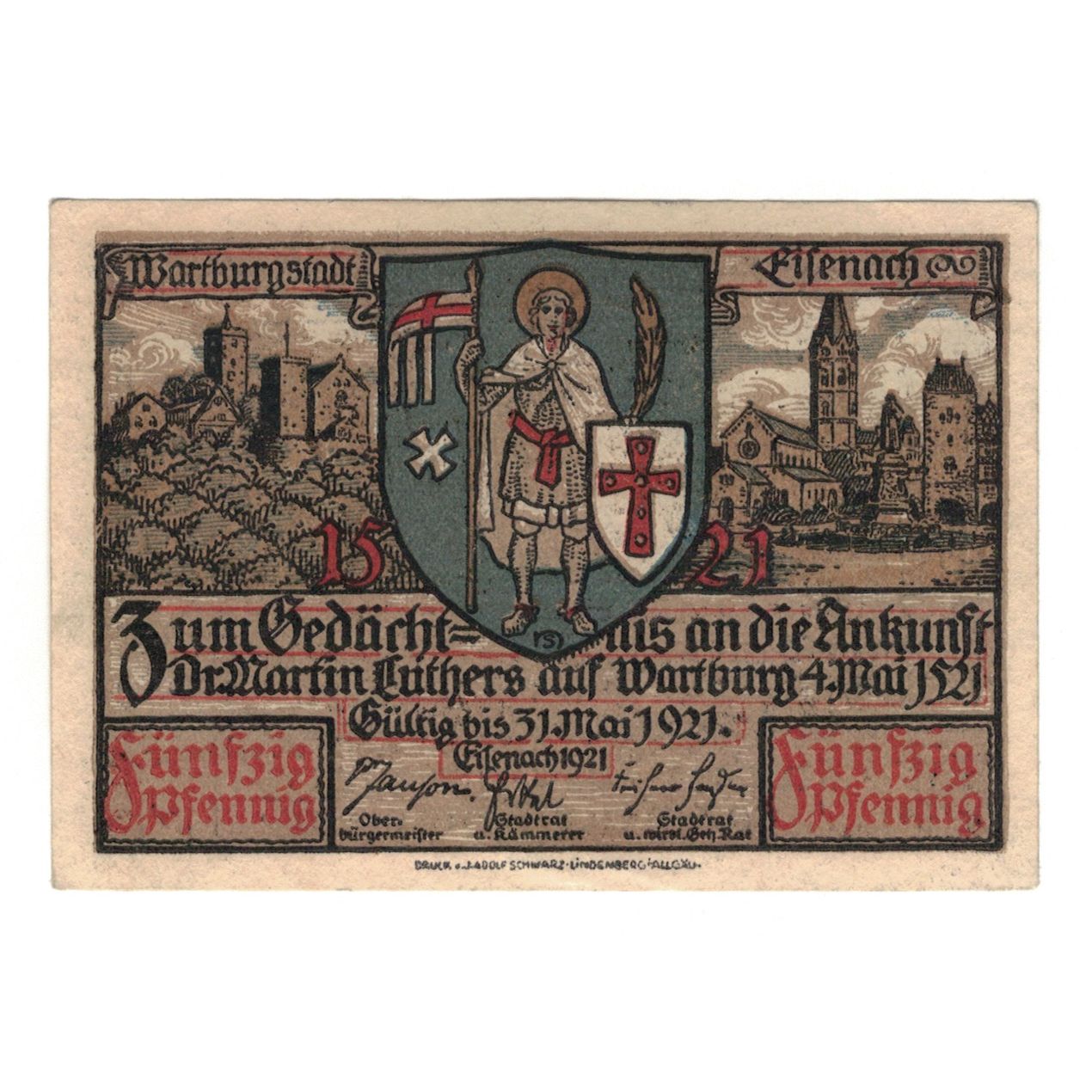 Banknote, Germany, Eisenach Stadt, 50 Pfennig, personnage 5, 1921, 1921-05-31