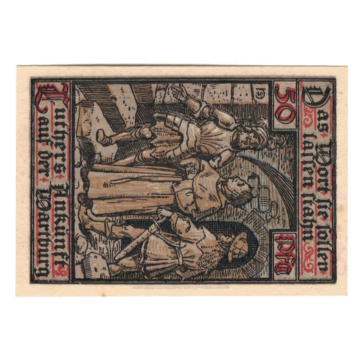 Geldschein, Deutschland, Eisenach Stadt, 50 Pfennig, personnage 1, 1921