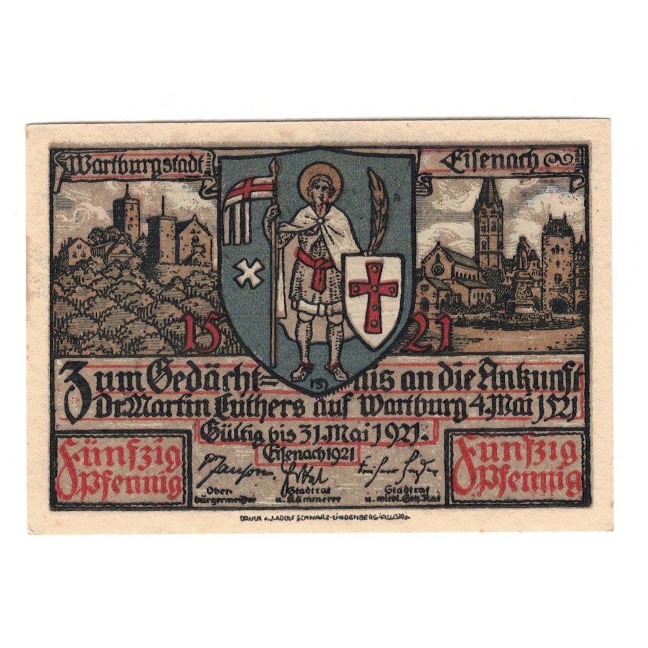 Banknote, Germany, Eisenach Stadt, 50 Pfennig, personnage 3, 1921, 1921-05-31