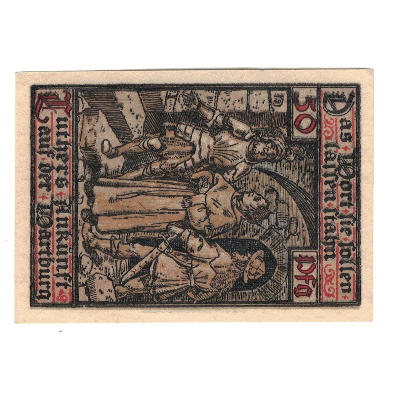 Geldschein, Deutschland, Eisenach Stadt, 50 Pfennig, personnage 4, 1921