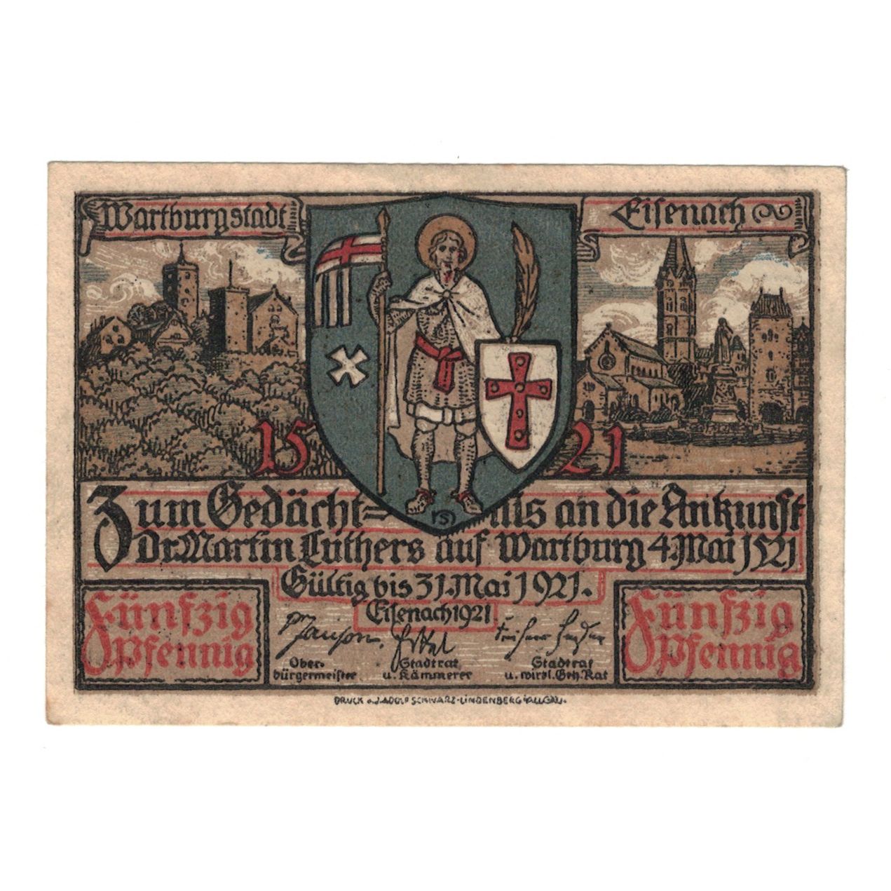 Banknote, Germany, Eisenach Stadt, 50 Pfennig, personnage 2, 1921, 1921-05-31