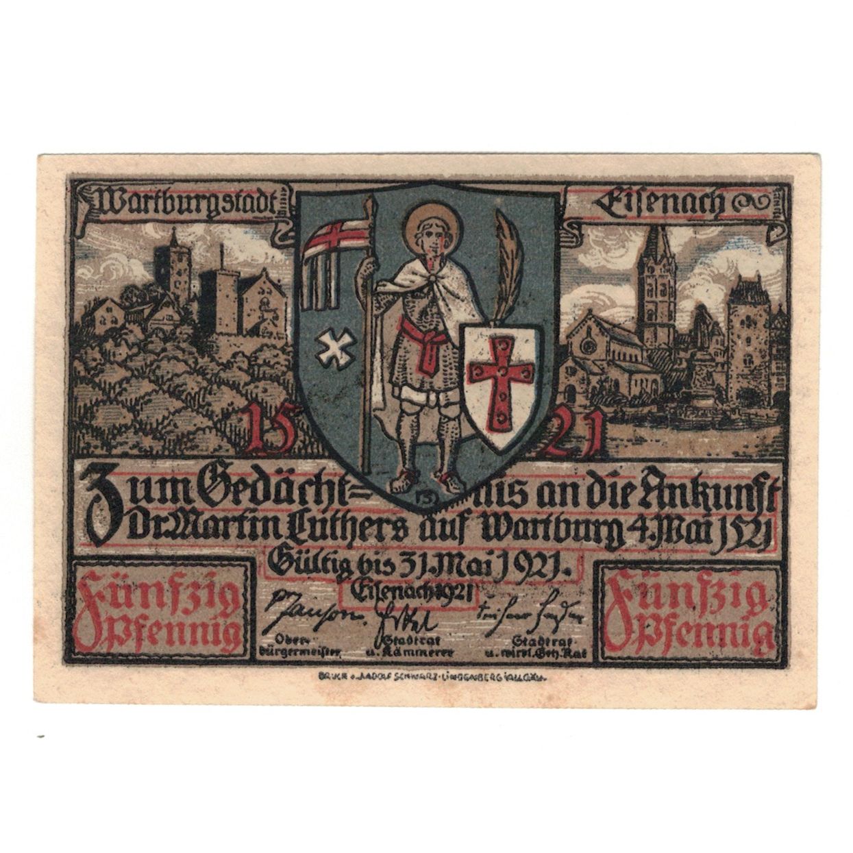 Banknot, Niemcy, Eisenach Stadt, 50 Pfennig, village 2, 1921, 1921-05-31