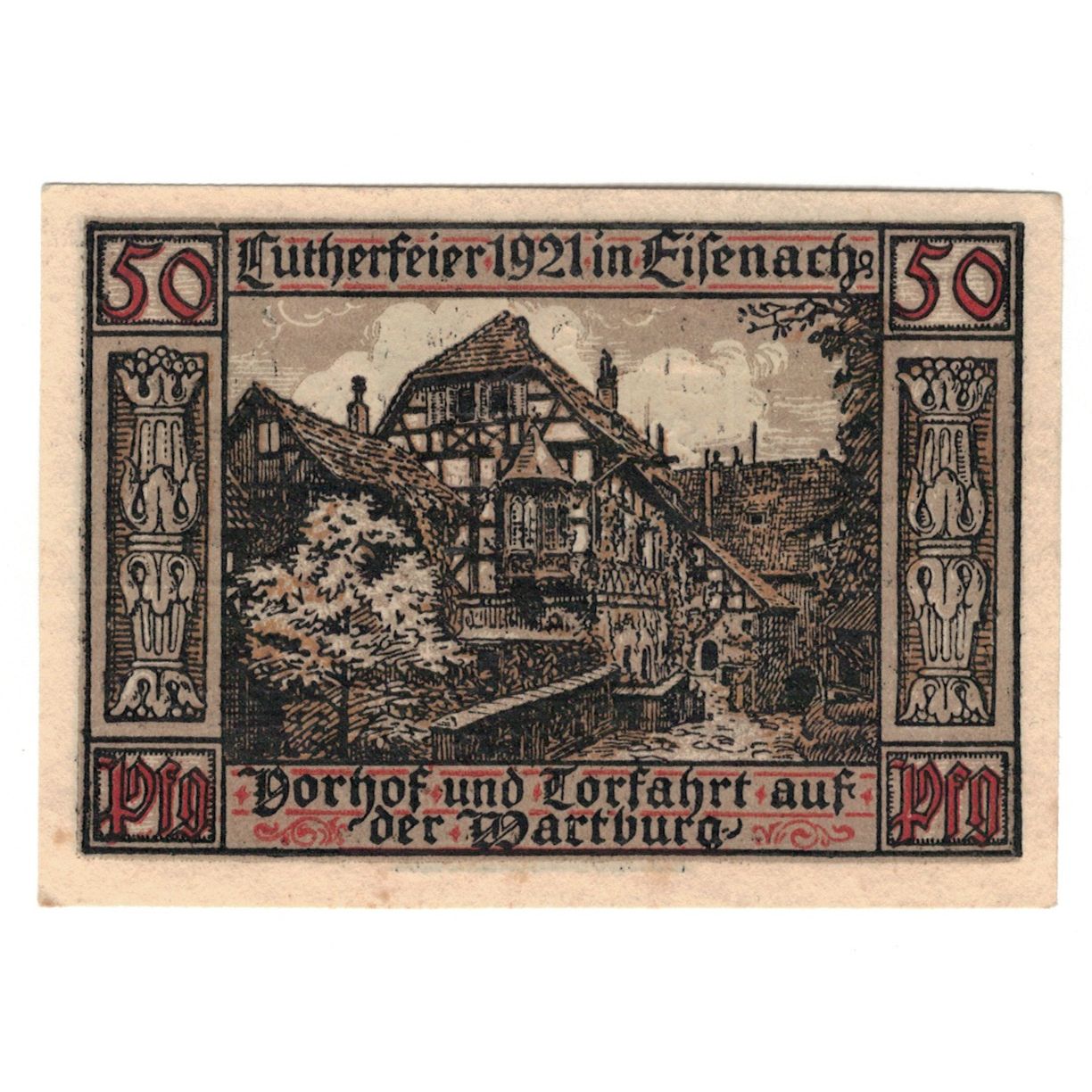 Banknot, Niemcy, Eisenach Stadt, 50 Pfennig, village 2, 1921, 1921-05-31