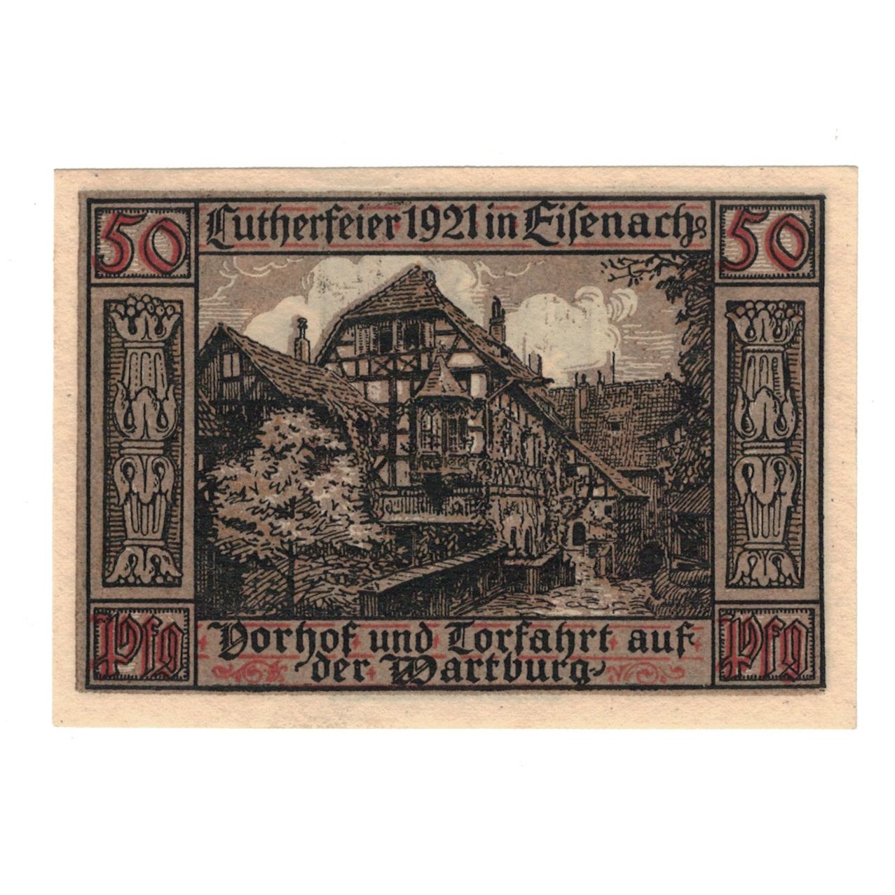 Banknot, Niemcy, Eisenach Stadt, 50 Pfennig, Village 3, 1921, 1921-05-31