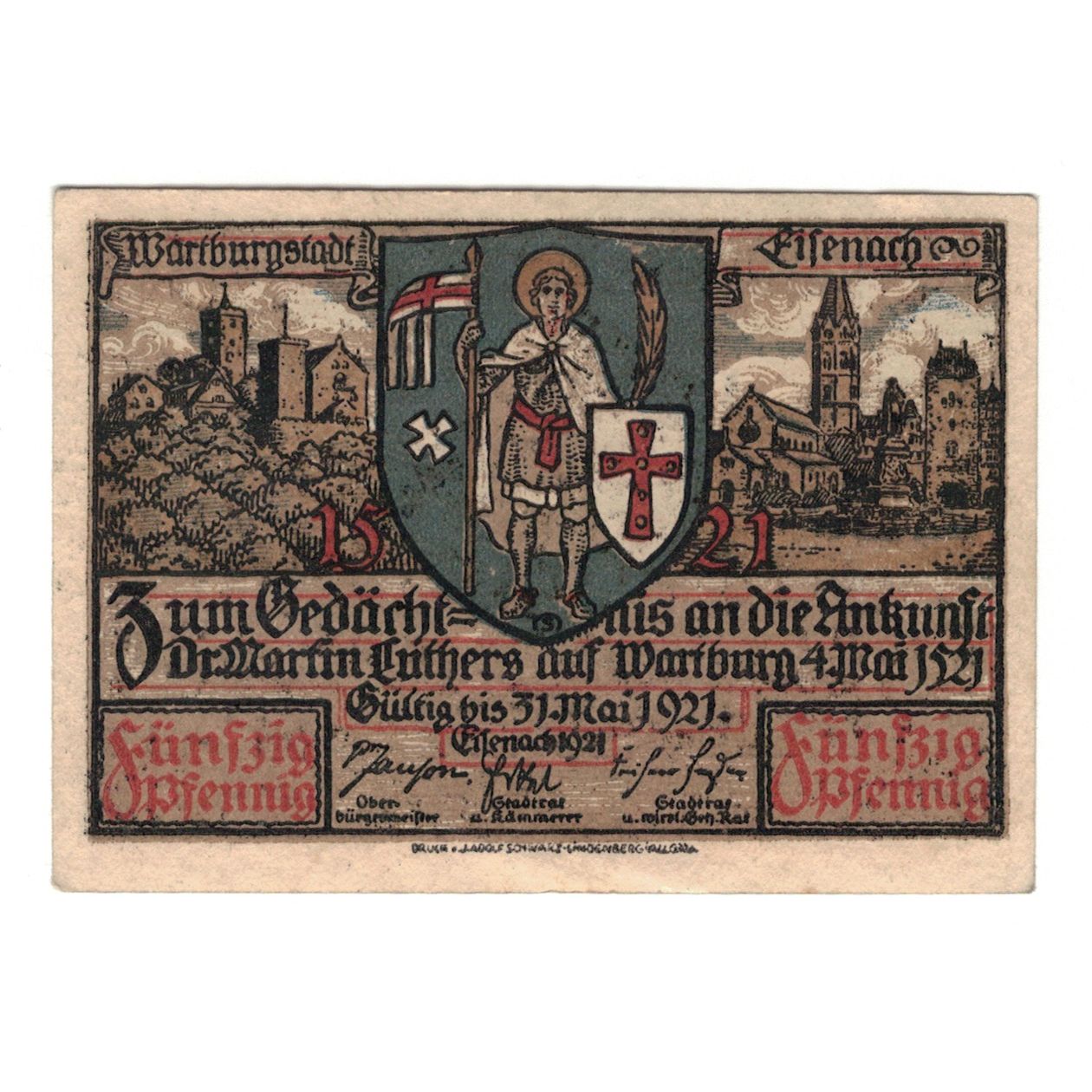 Banknot, Niemcy, Eisenach Stadt, 50 Pfennig, Village 4, 1921, 1921-05-31