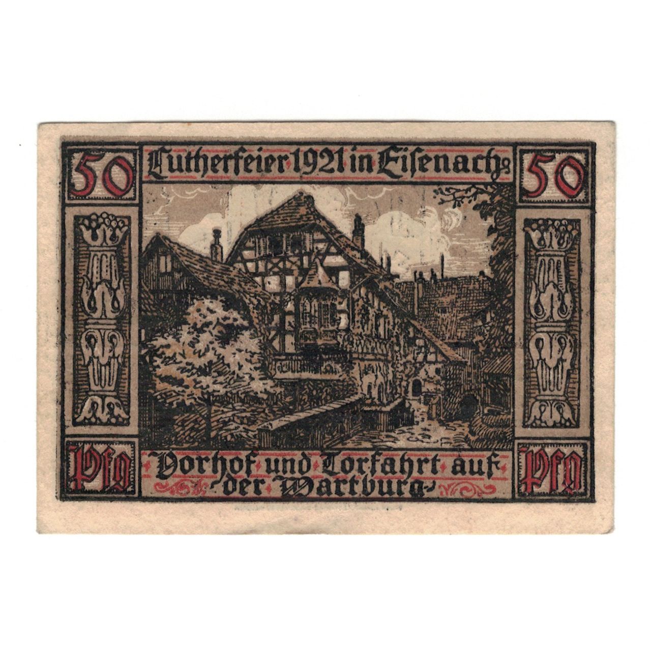Banknot, Niemcy, Eisenach Stadt, 50 Pfennig, Village 4, 1921, 1921-05-31