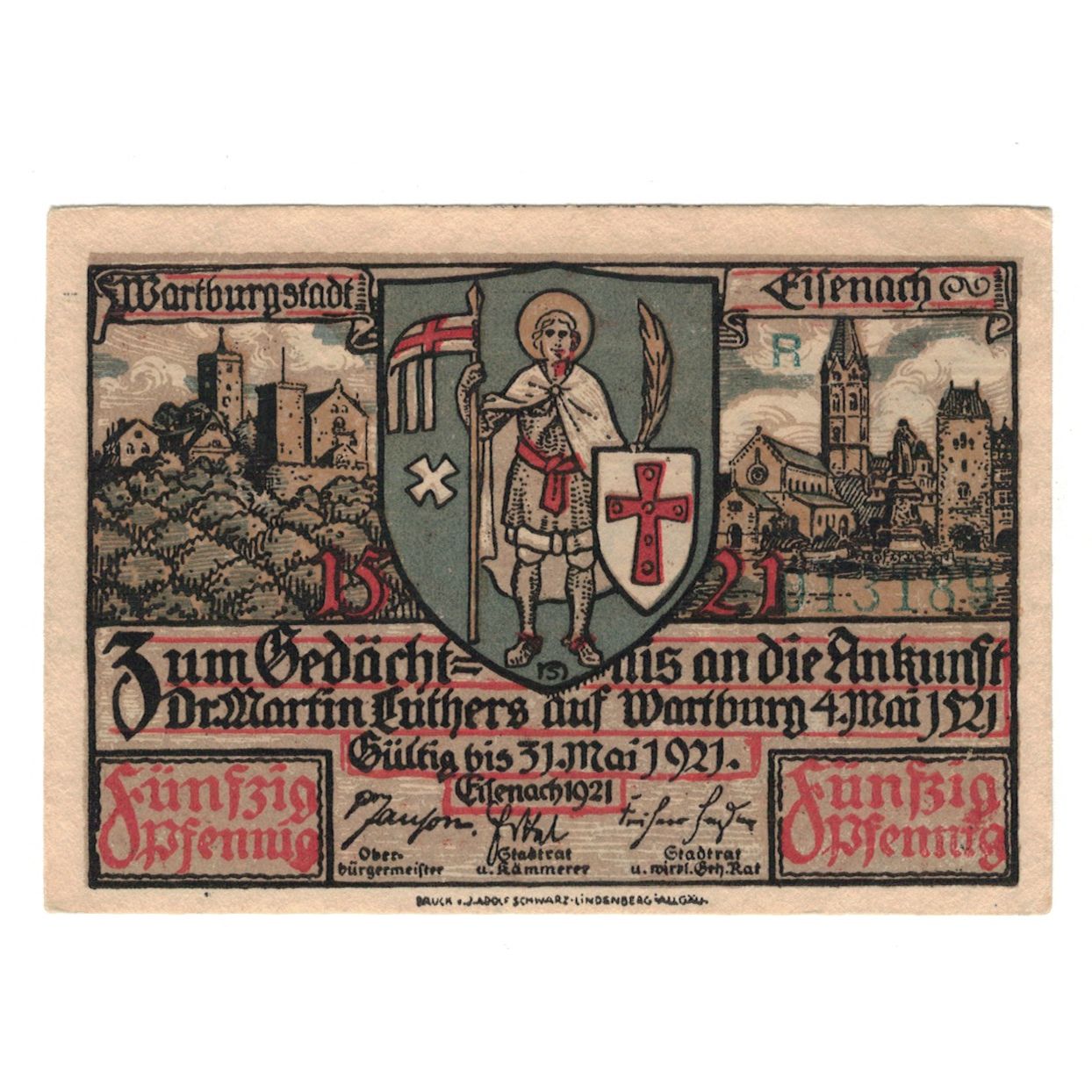 Banknot, Niemcy, Eisenach Stadt, 50 Pfennig, Village 6, 1921, 1921-05-31