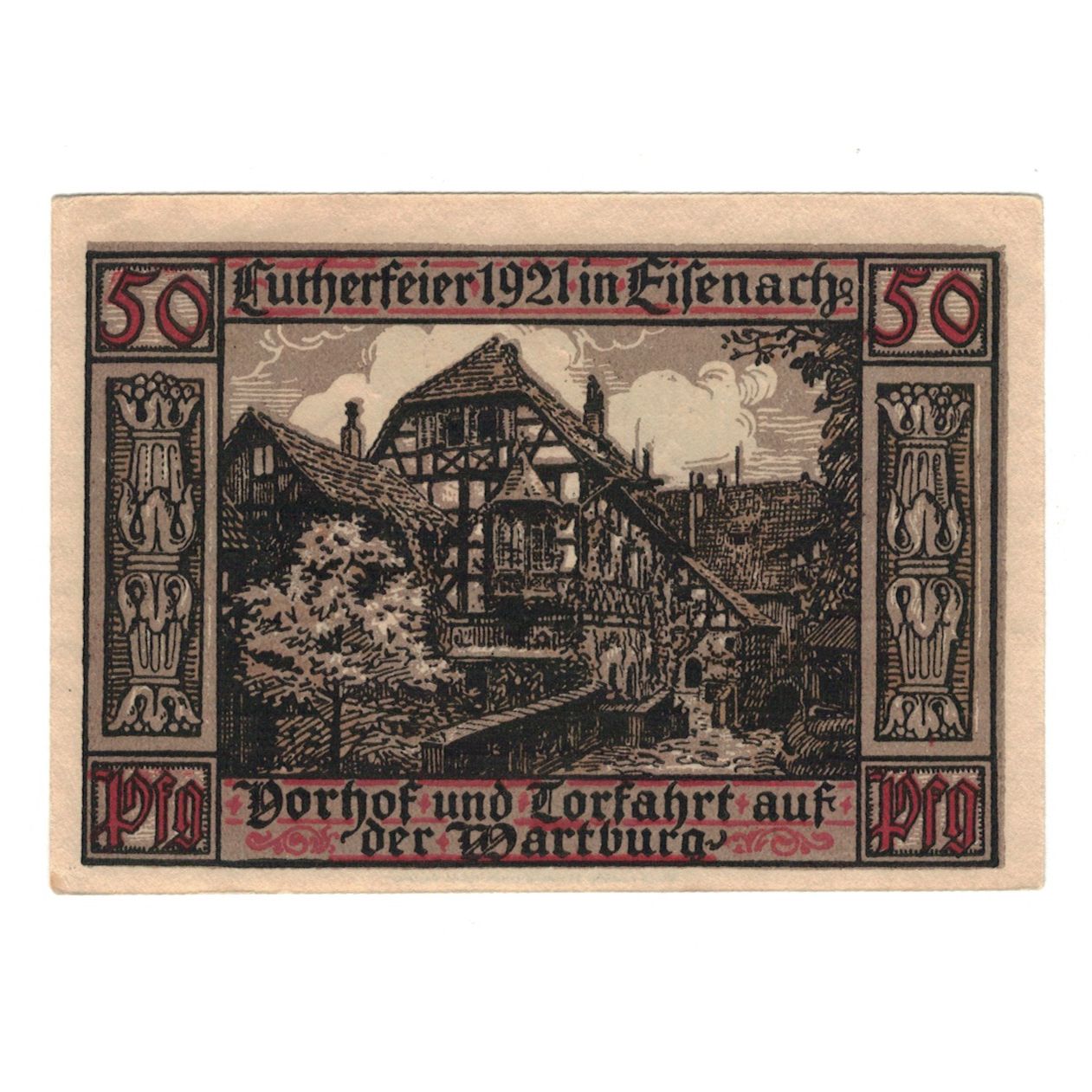 Banknot, Niemcy, Eisenach Stadt, 50 Pfennig, Village 6, 1921, 1921-05-31