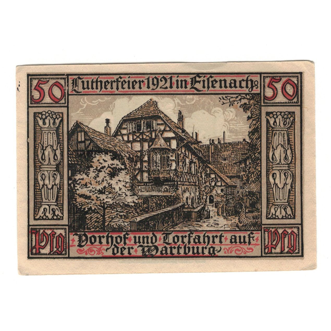 Geldschein, Deutschland, Eisenach Stadt, 50 Pfennig, Village 7, 1921