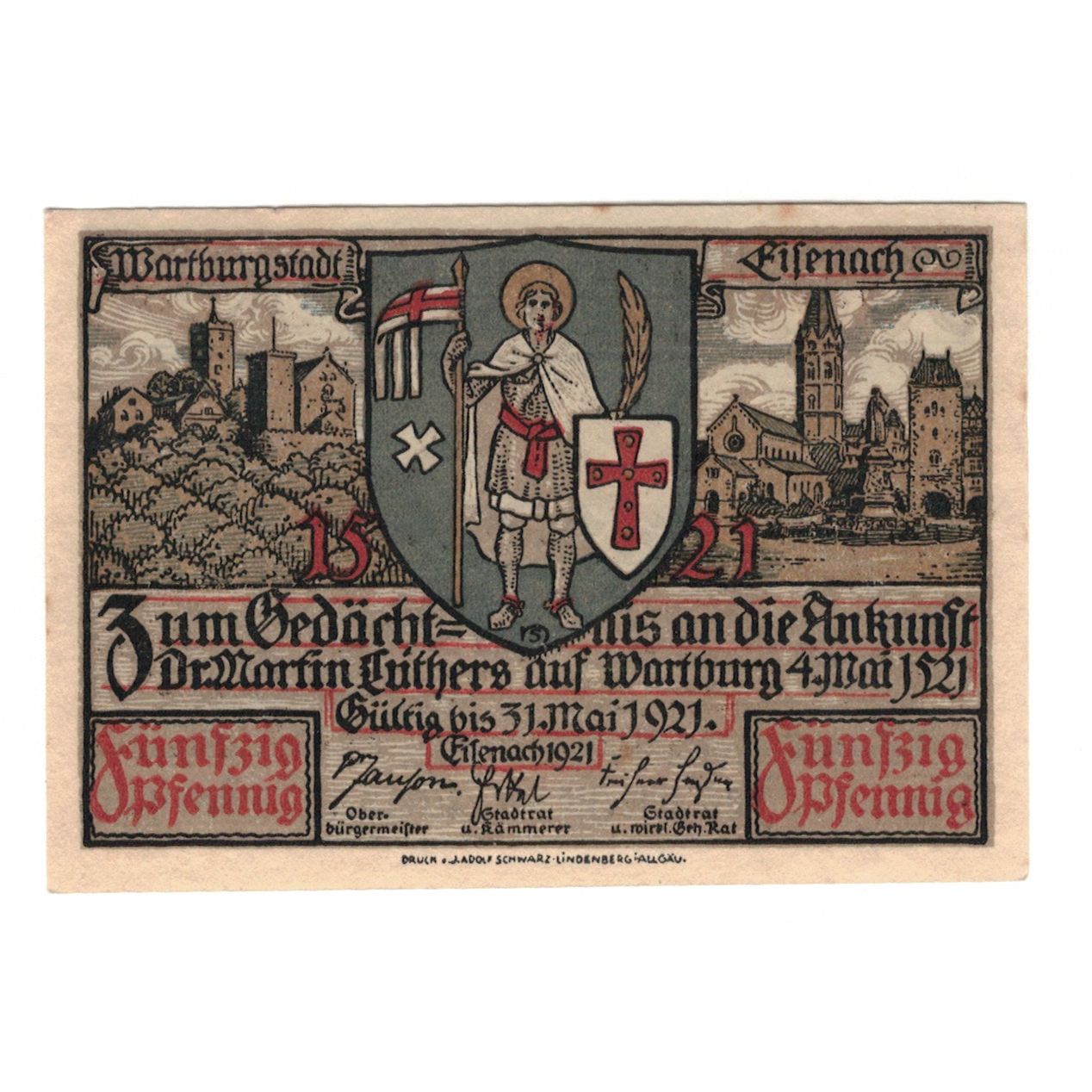 Banknot, Niemcy, Eisenach Stadt, 50 Pfennig, Village 3, 1921, 1921-05-31