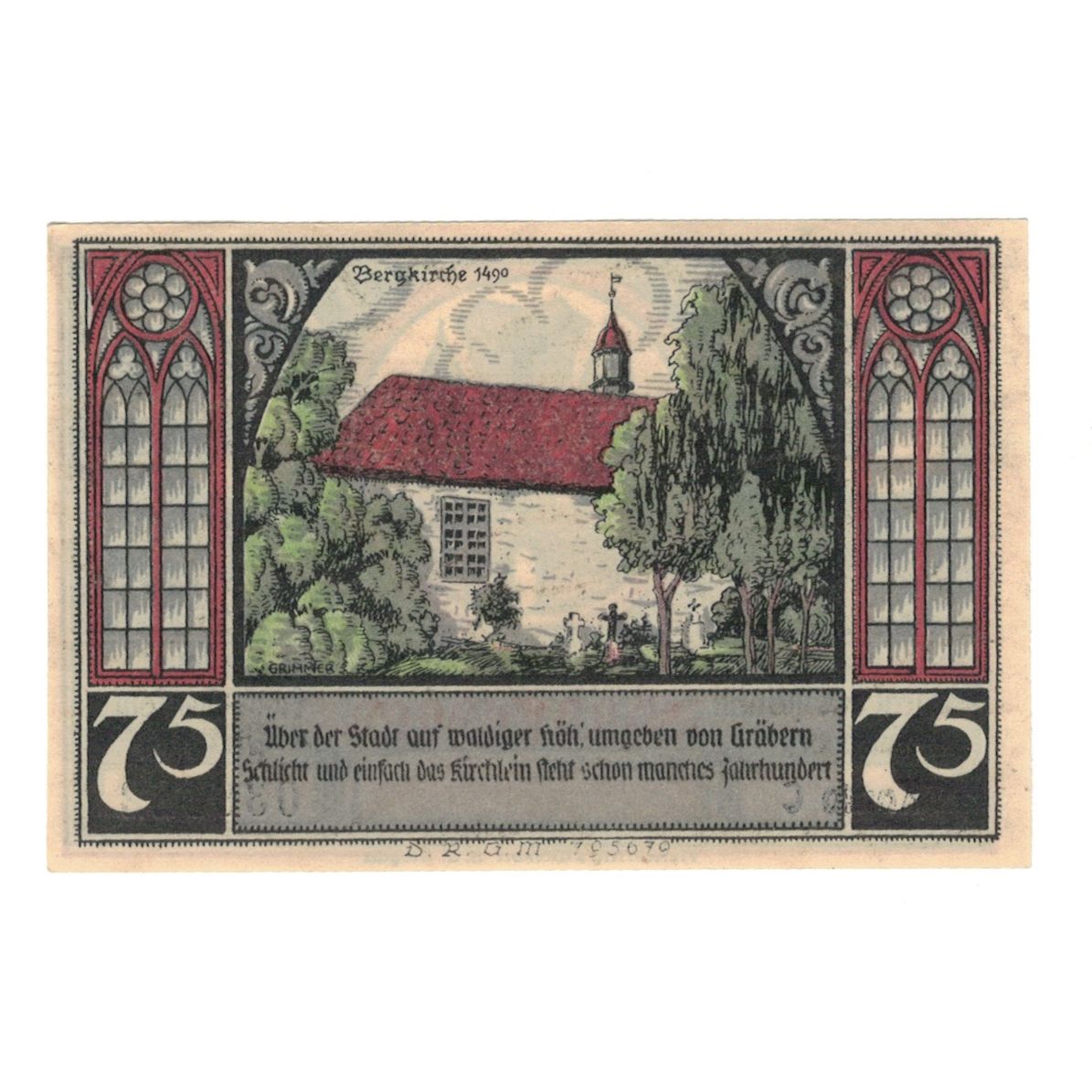 Banknot, Niemcy, Bütow, 75 Pfennig, maison 3, 1922, UNC(60-62), Mehl:204.1b