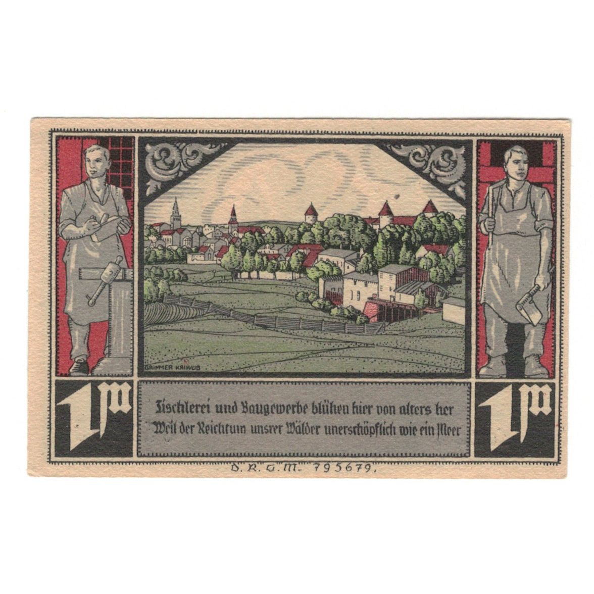 Banknot, Niemcy, Bütow, 1 Mark, village, 1922, UNC(60-62), Mehl:204.1b