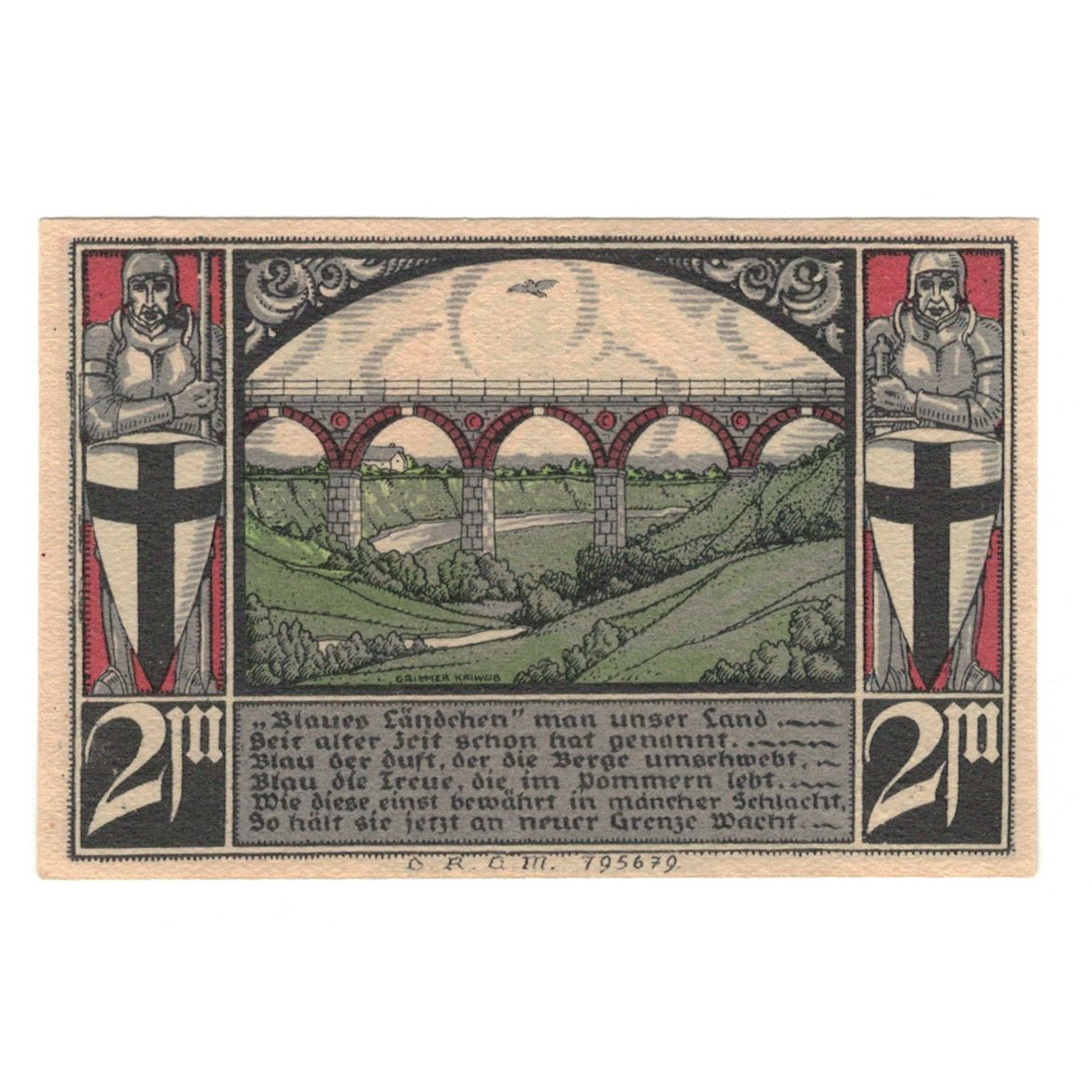 Banknot, Niemcy, Bütow, 2 Mark, pont, 1922, UNC(60-62), Mehl:204.1b