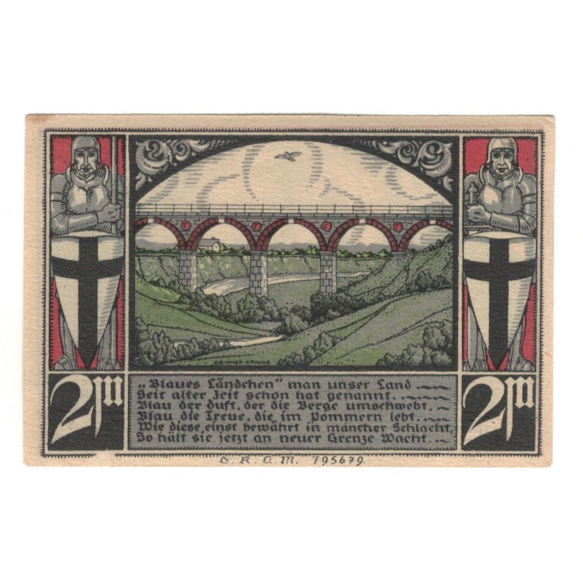 Banknot, Niemcy, Bütow, 2 Mark, Pont 2, 1922, UNC(60-62), Mehl:204.1b