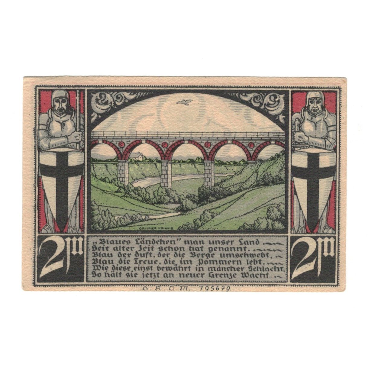 Banknot, Niemcy, Bütow, 2 Mark, Pont 3, 1922, UNC(60-62), Mehl:204.1b