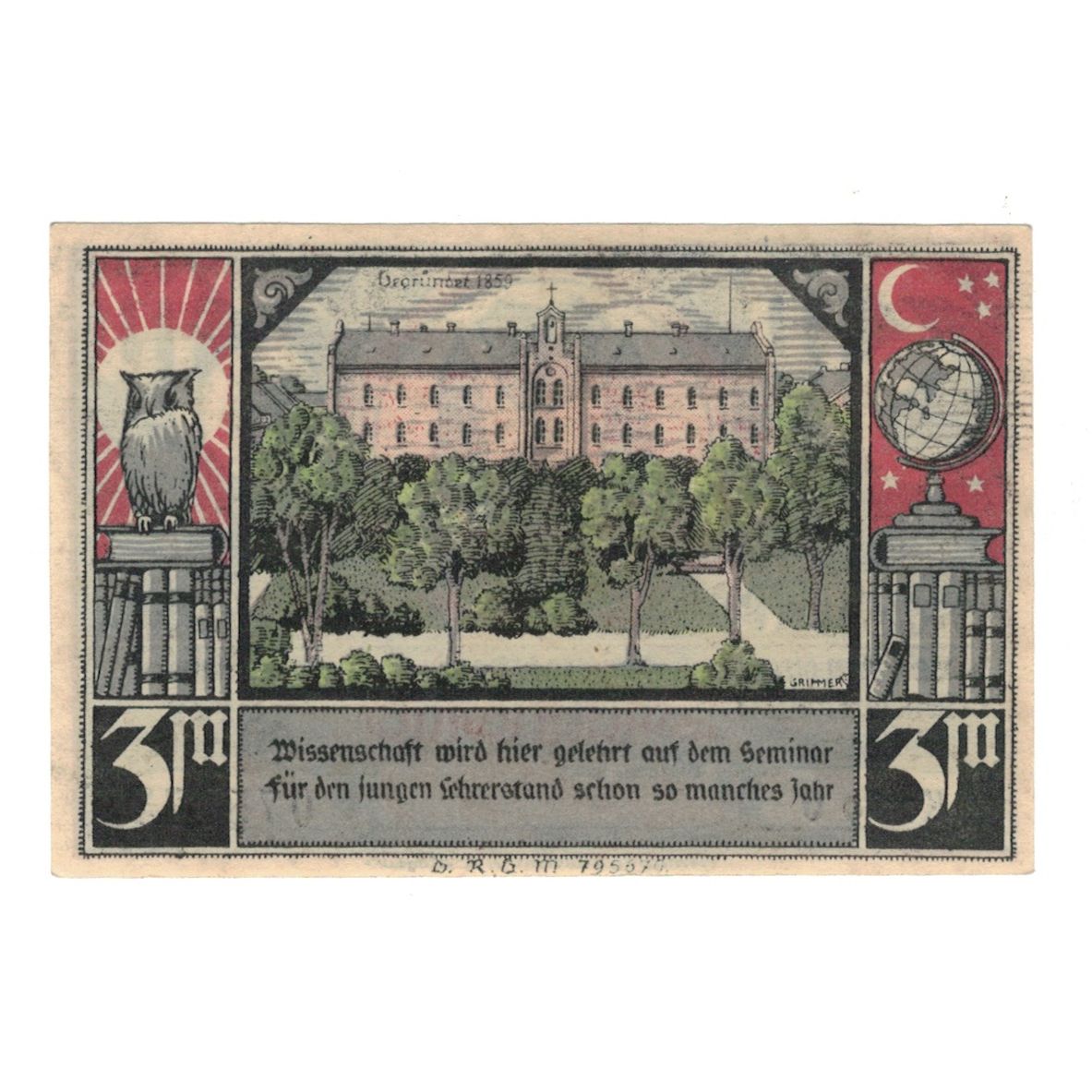 Banknot, Niemcy, Bütow, 3 Mark, Batiment, 1922, UNC(60-62), Mehl:204.1b