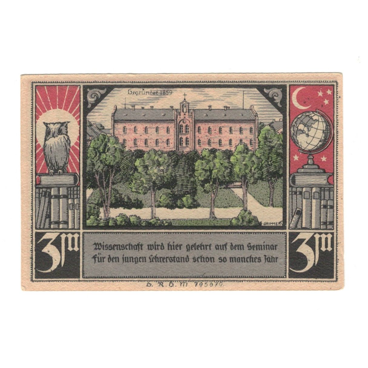 Banknot, Niemcy, Bütow, 3 Mark, batiment 3, 1922, UNC(60-62), Mehl:204.1b