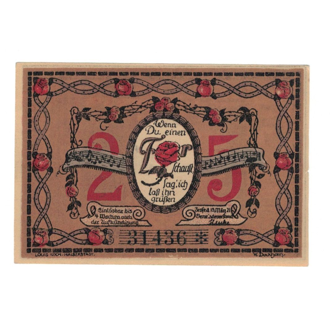 Banknot, Niemcy, Frose Gemeinde, 25 Pfennig, Village 4, 1921, 1921-03-15
