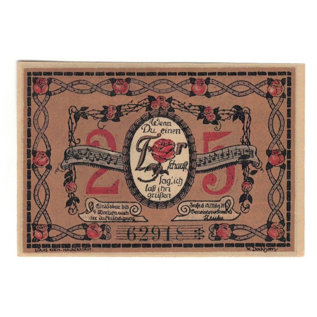 Banknot, Niemcy, Frose Gemeinde, 25 Pfennig, Village 5, 1921, 1921-03-15