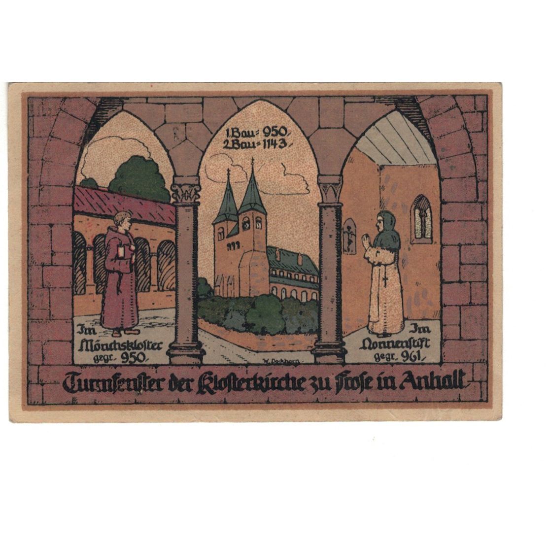 Banknot, Niemcy, Frose Gemeinde, 50 Pfennig, église 3, 1921, 1921-03-15