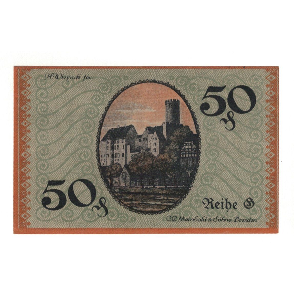 Geldschein, Deutschland, Borna Amtshauptmannschaft, 50 Pfennig, Village 7, 1919