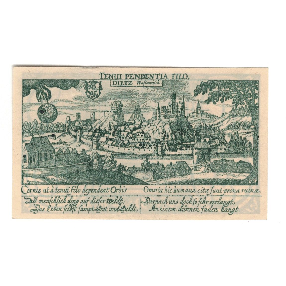 Banknot, Niemcy, Diez Stadt, 10 Pfennig, village 2, 1920, AU(55-58), Mehl:D15.6
