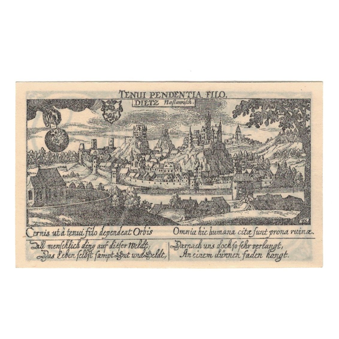 Geldschein, Deutschland, Diez Stadt, 25 Pfennig, village, 1920, VZ, Mehl:D15.6
