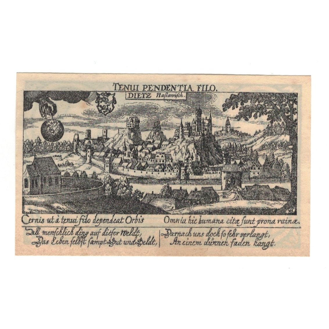 Billete, Alemania, Diez Stadt, 25 Pfennig, Village 3, 1920, EBC, Mehl:D15.6