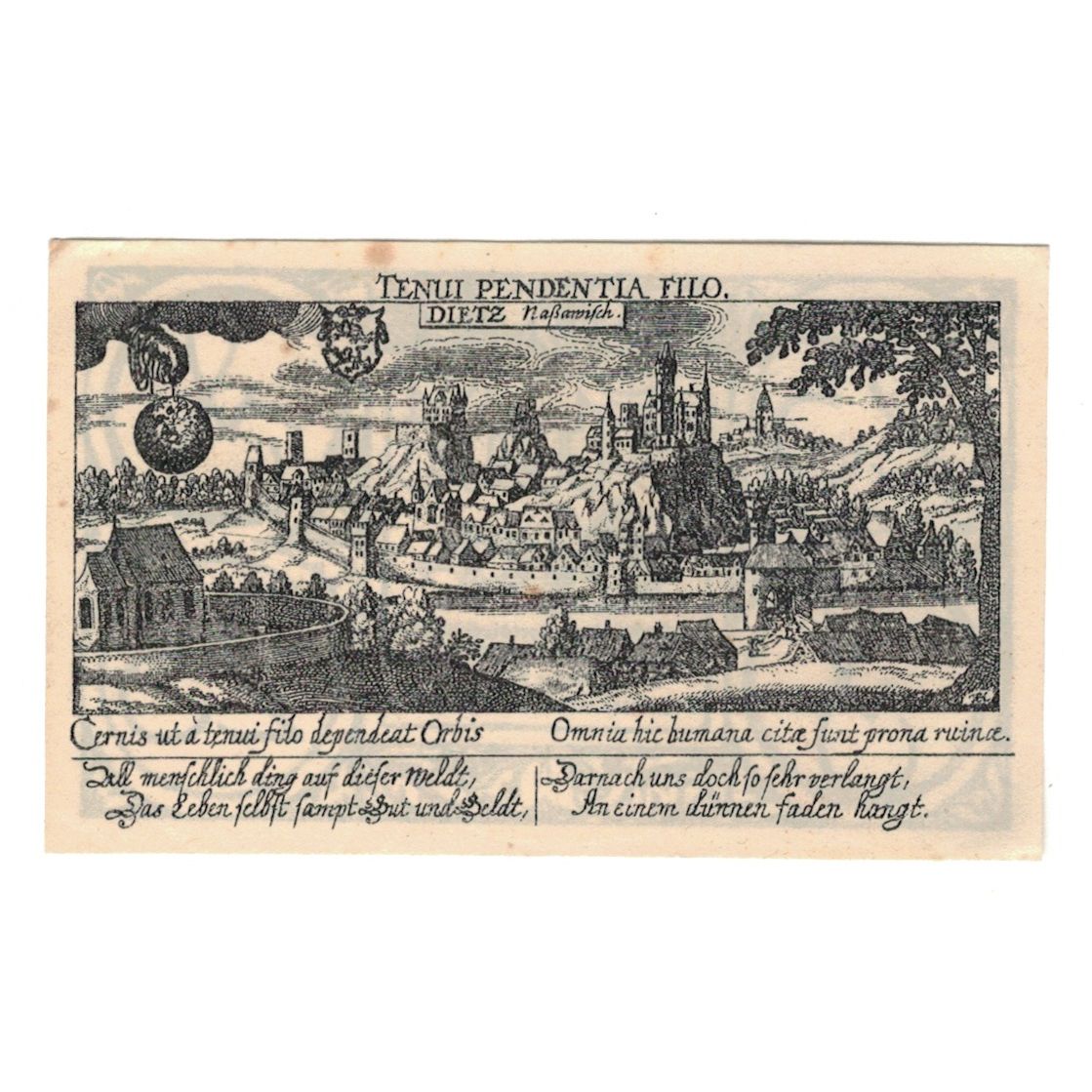 Banknot, Niemcy, Diez Stadt, 25 Pfennig, Village 4, 1920, AU(55-58), Mehl:D15.6