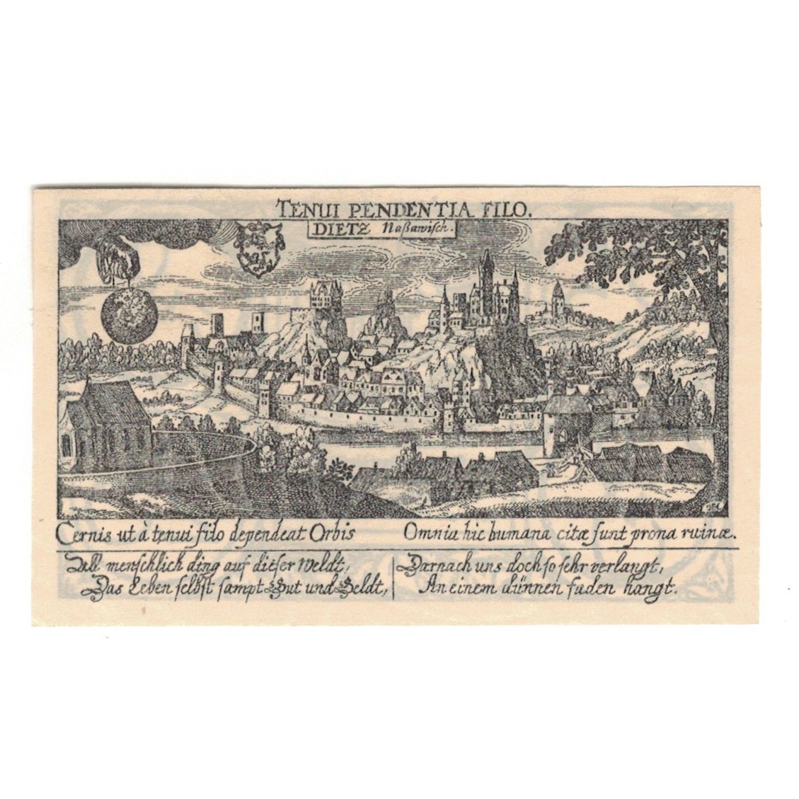 Geldschein, Deutschland, Diez Stadt, 25 Pfennig, Village 5, 1920, VZ, Mehl:D15.6