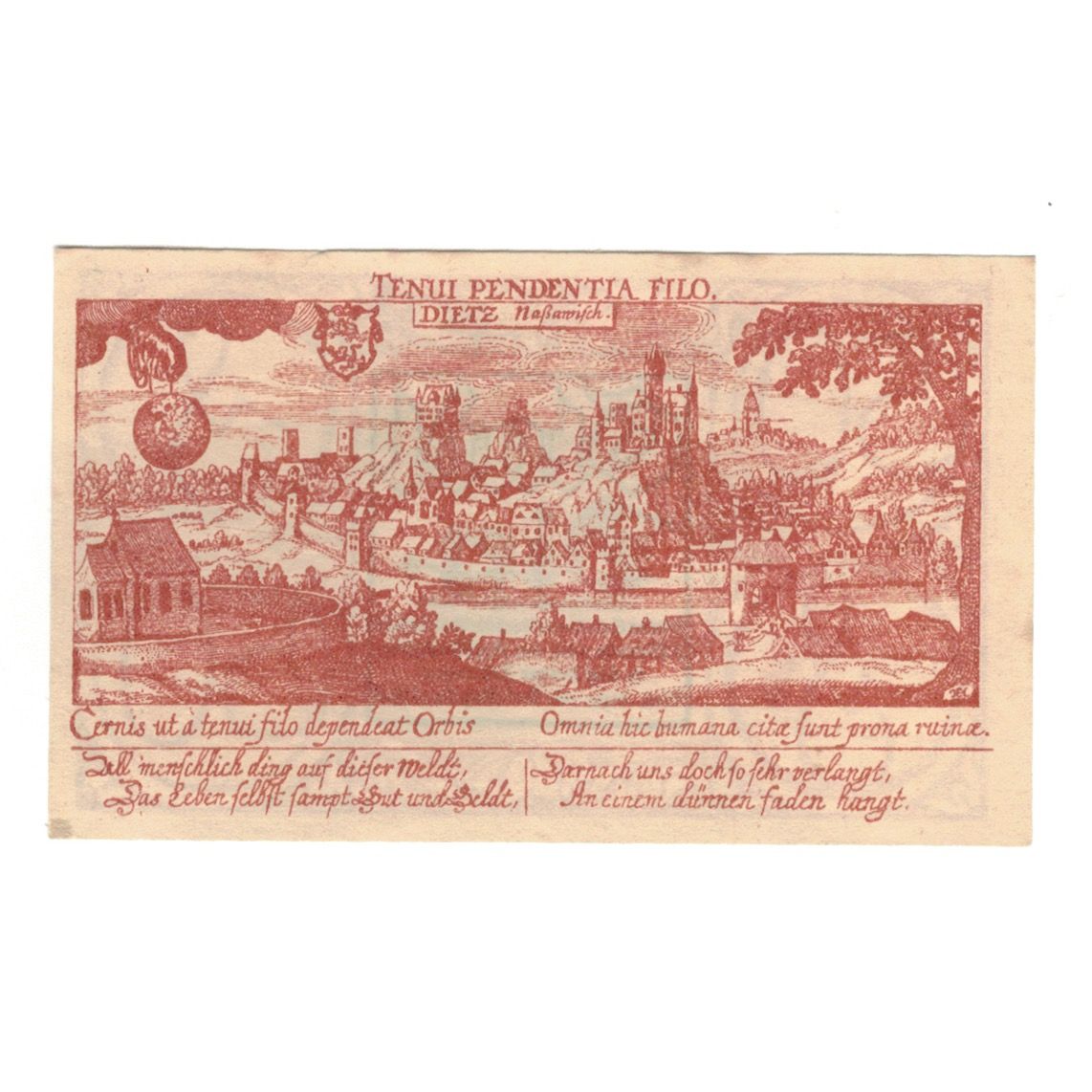 Billete, Alemania, Diez Stadt, 50 Pfennig, village 1, 1920, EBC, Mehl:D15.6