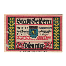Banknote, Germany, Geldern Stadt, 75 Pfennig, dragon, 1922, 1922-05-01