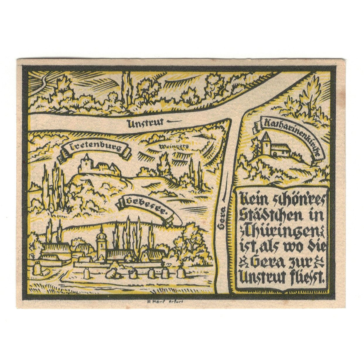 Nota, Alemanha, Gebesee Stadt, 10 Pfennig, personnage, 1921, 1921-10-14