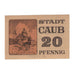 Geldschein, Deutschland, Caub Stadt, 20 Pfennig, Maison, 1920, VZ+, Mehl:C10.1a