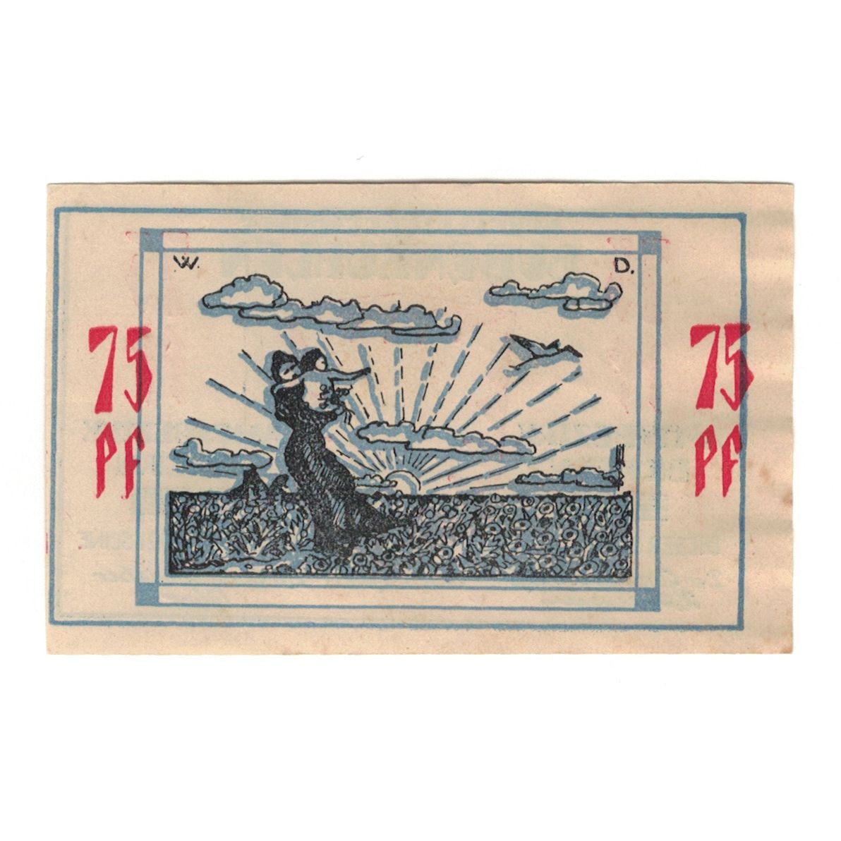 Banknot, Niemcy, Bullenkuhlen Gemeinde, 75 Pfennig, paysage 1, 1921, 1921-12-31