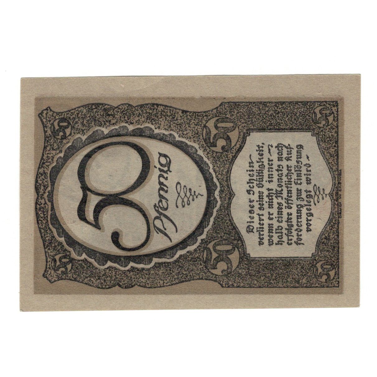 Banknot, Niemcy, Dortmund und Hörde Städte und Kreise, 50 Pfennig, Usine 1
