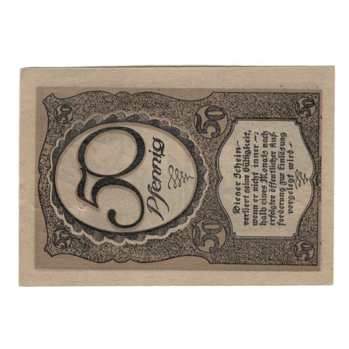 Banknot, Niemcy, Dortmund und Hörde Städte und Kreise, 50 Pfennig, Usine 2