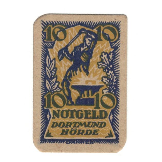 Geldschein, Deutschland, Dortmund und Hörde Städte und Kreise, 10 Pfennig