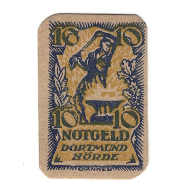Banknot, Niemcy, Dortmund und Hörde Städte und Kreise, 10 Pfennig, valeur