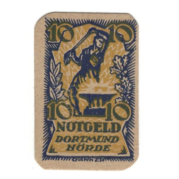 Banknot, Niemcy, Dortmund und Hörde Städte und Kreise, 10 Pfennig, Valeur
