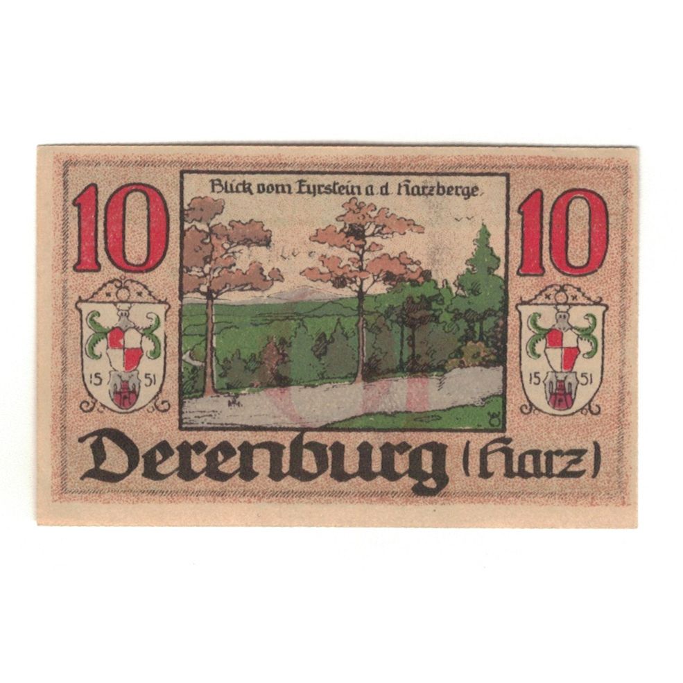 Geldschein, Deutschland, Derenburg Stadt, 10 Pfennig, paysage, 1920, 1920-12-20