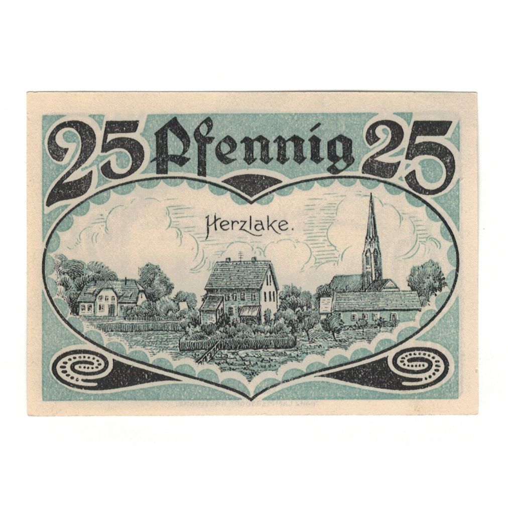 Geldschein, Deutschland, Herzlake K.K.V., 25 Pfennig, bateau, 1921, 1921-10-01
