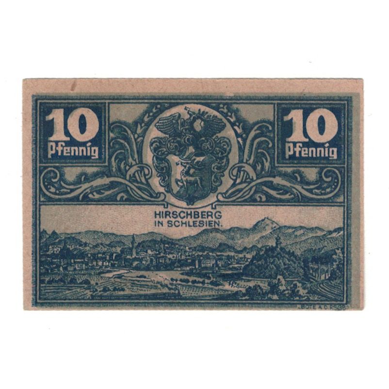 Banknot, Niemcy, Hirschberg i. Schles Stadt, 10 Pfennig, valeur faciale, 1920
