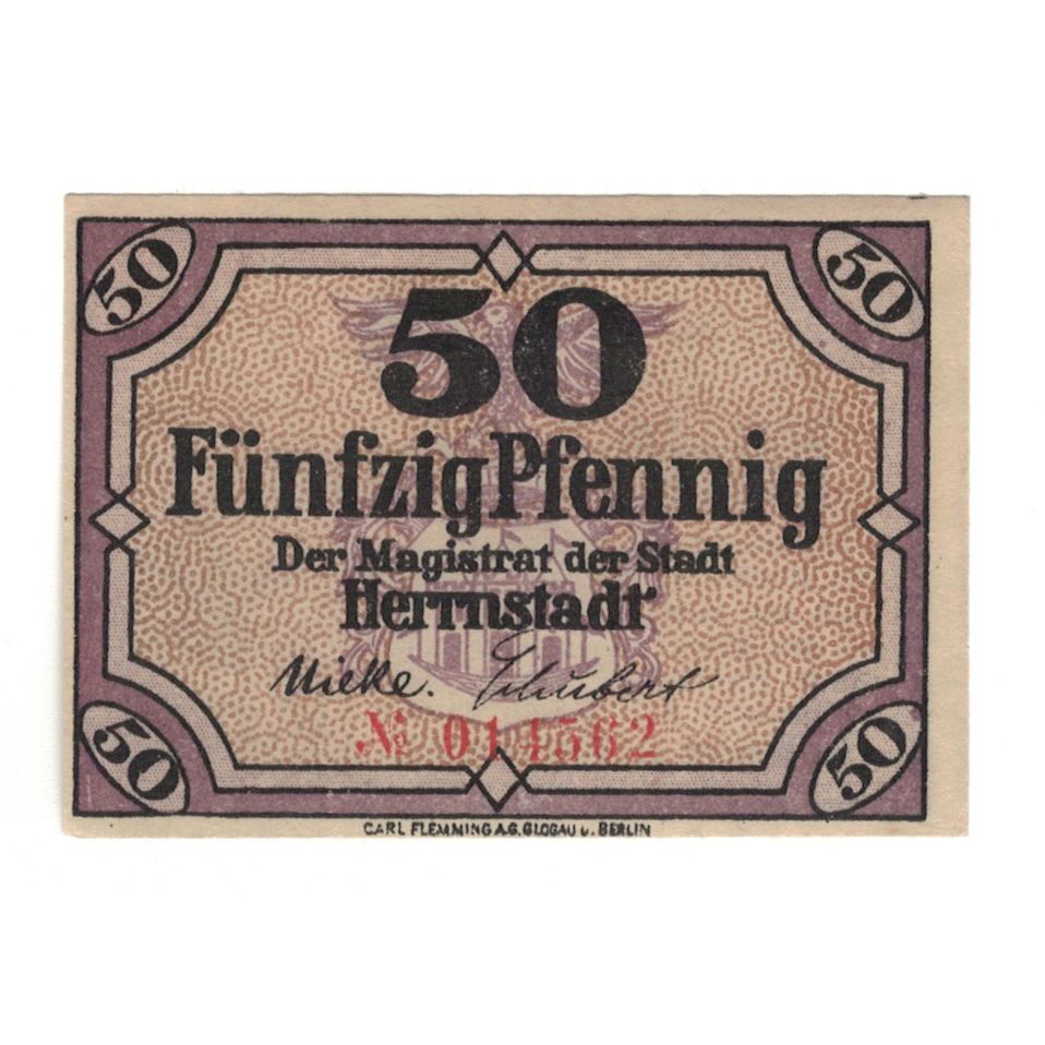 Banknot, Niemcy, Herrnstadt Stadt, 50 Pfennig, valeur faciale, 1919, 1919-12-31