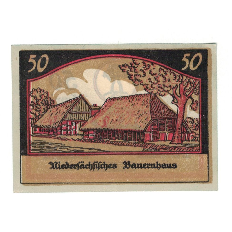 Banknot, Niemcy, Borstel, 50 Pfennig, Maison, 1921, UNC(63), Mehl:145.1
