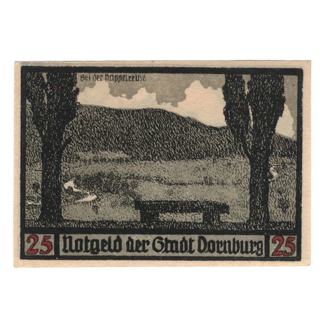 Geldschein, Deutschland, Dornburg Stadt, 25 Pfennig, paysage, 1921, 1921-09-01