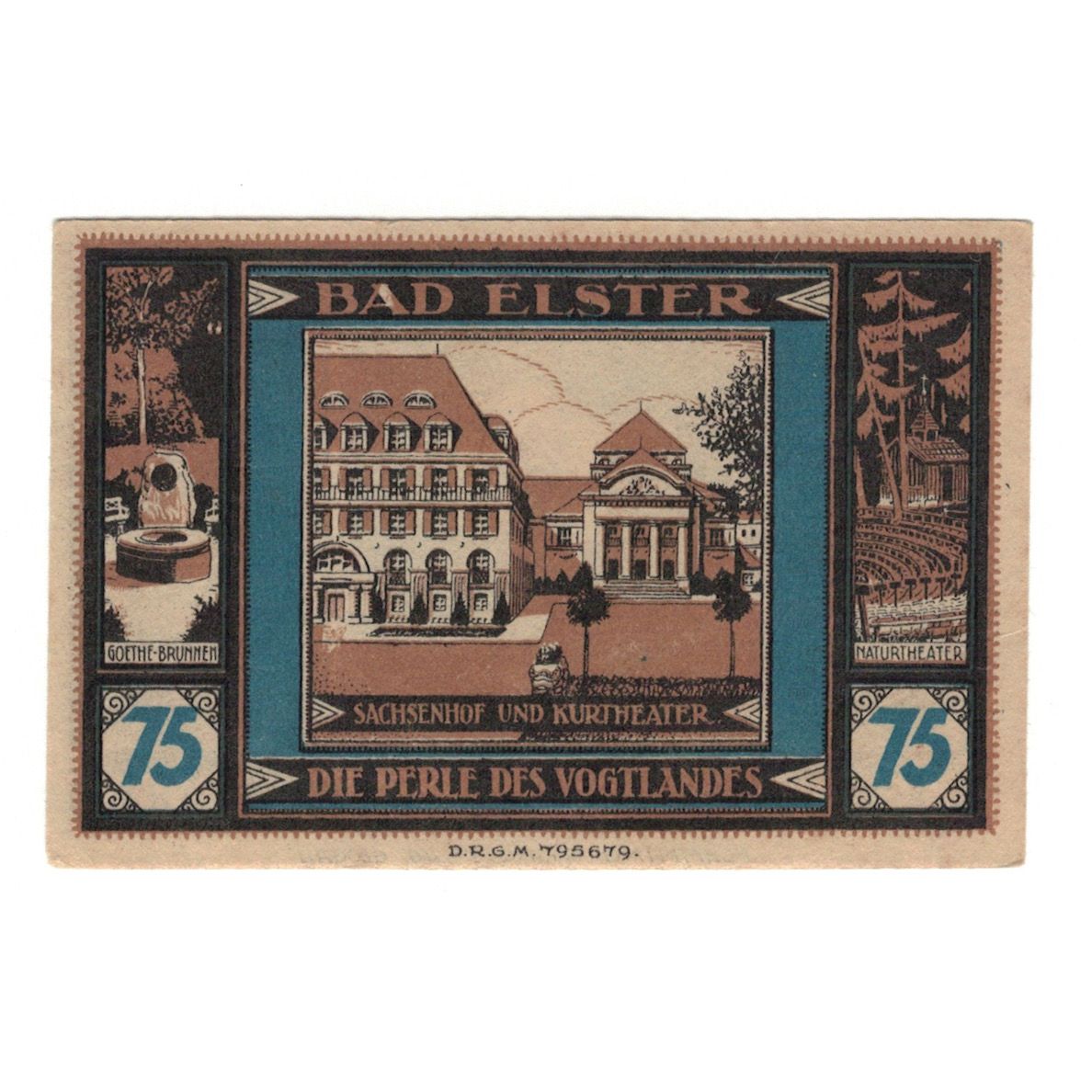 Banconote, Germania, Elster Bad Sparkasse, 75 Pfennig, oiseau, SPL-, Mehl:334.1b