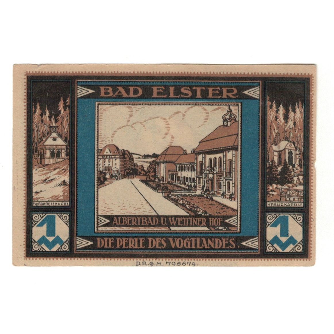 Banknot, Niemcy, Elster Bad Sparkasse, 1 Mark, oiseau, AU(55-58), Mehl:334.1b