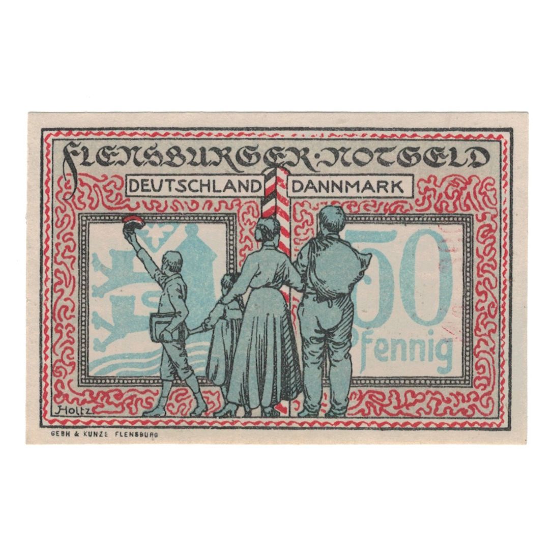 Geldschein, Deutschland, Flensburg, 50 Pfennig, personnage, 1920, VZ+